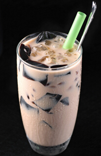 grass jelly bubble tea