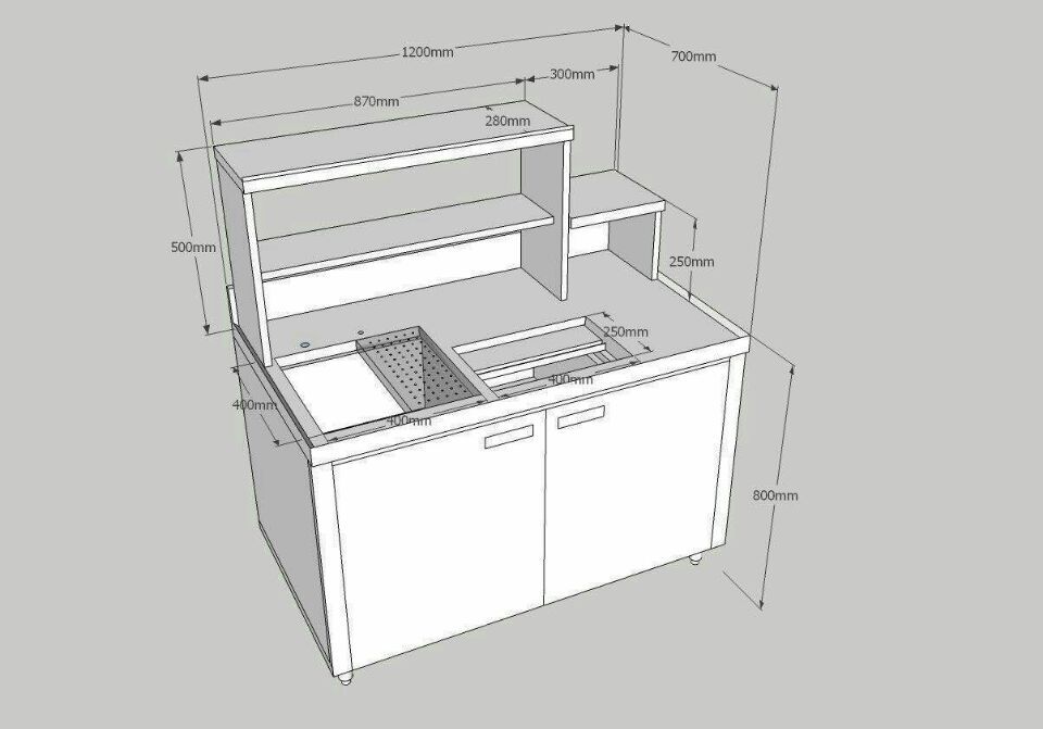 counter design for bubble tea shop layout
