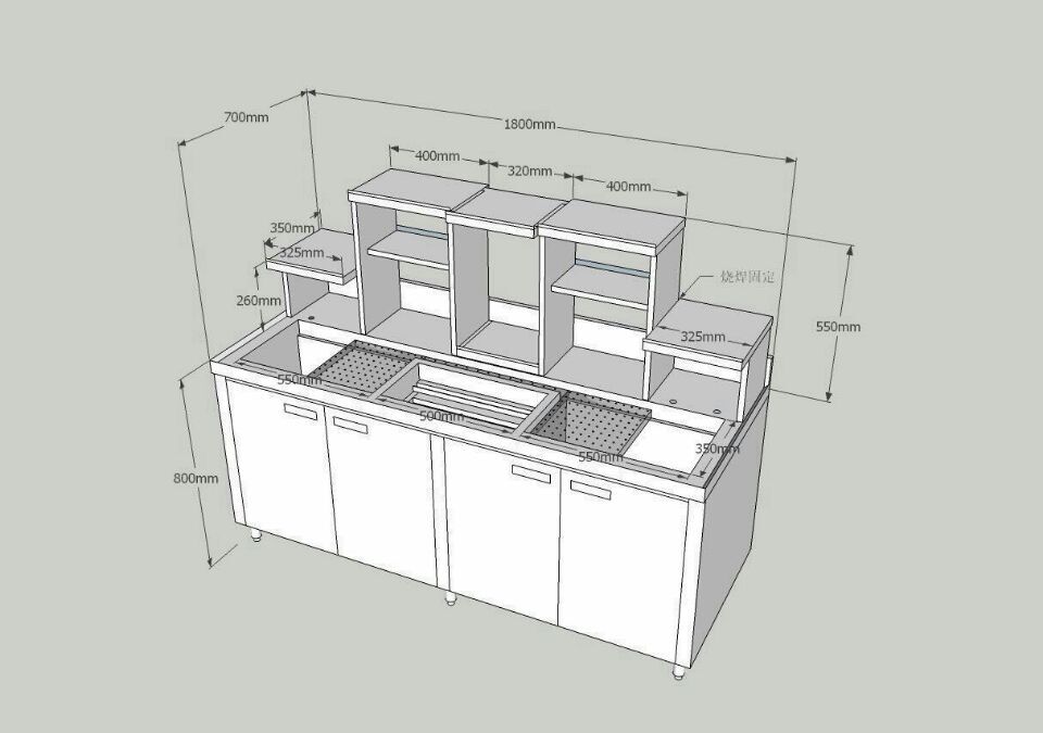 counter design for bubble tea kiosk