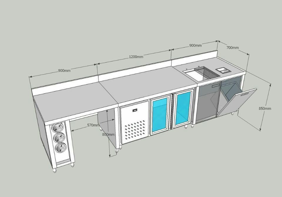 professional counter design for bubble tea kiosk design