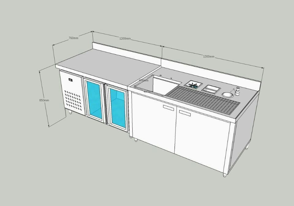 bubble tea counter layout for  bubble tea shop